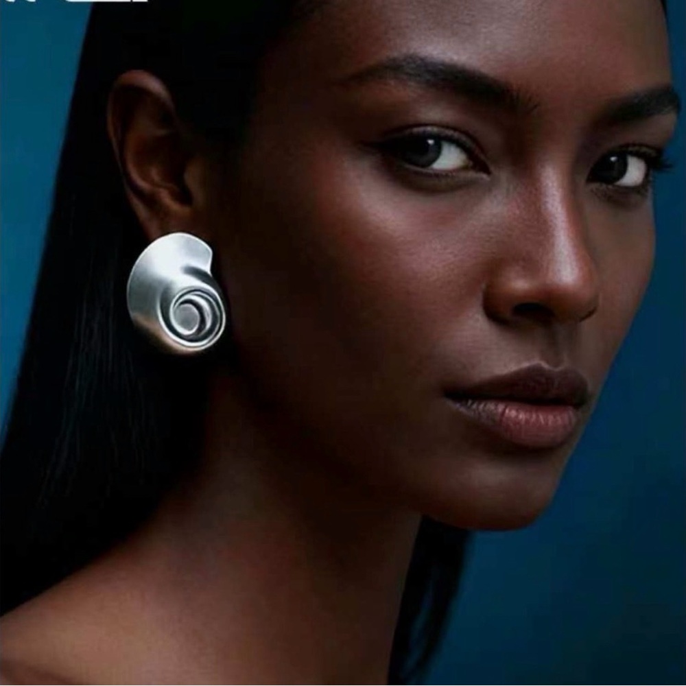 Modern Spiral Silver Earrings - Sculptural Women's Jewelry